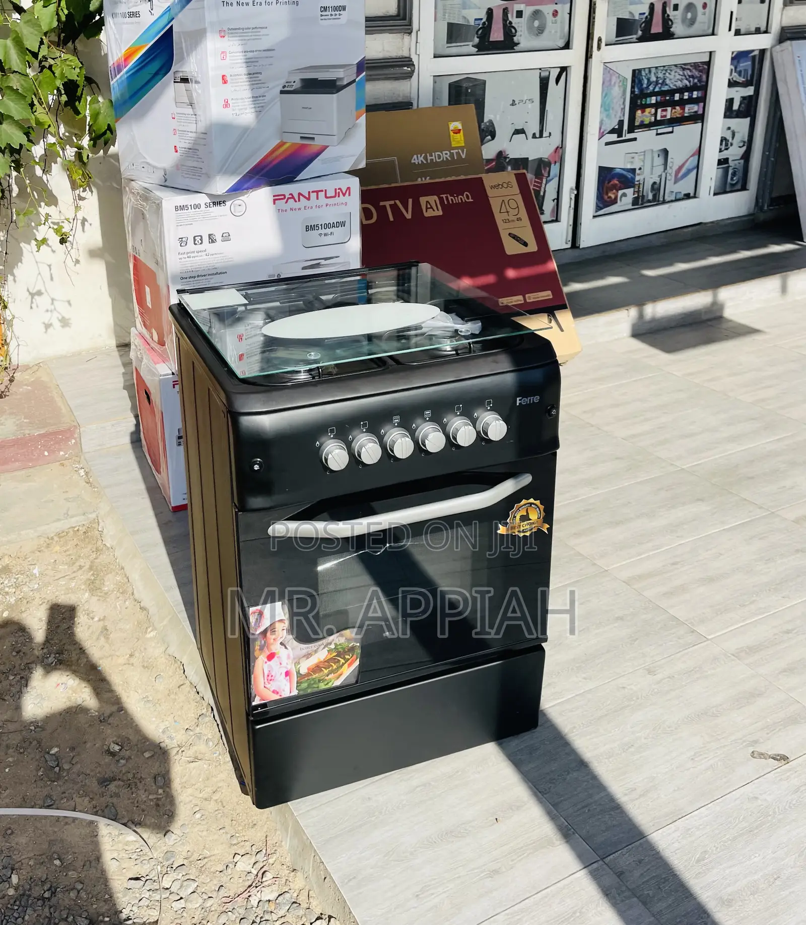 Order Reliable Ferre 60x60 Gas Oven 4 Burner(Black).
