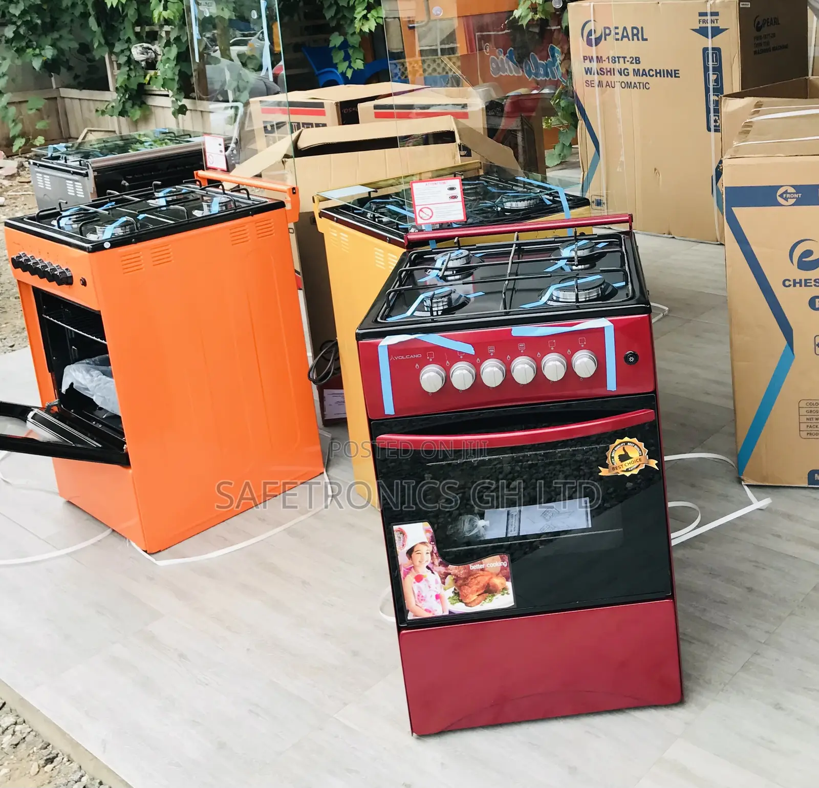 Get Sealed Volcano 4 Gas Cooker Oven ____ 50by50 Red
