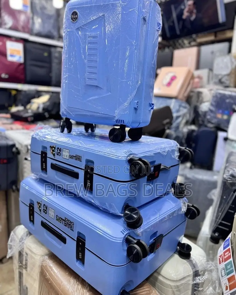 Original 3set Sea Blue Zipless Only Locks Traveling Bag