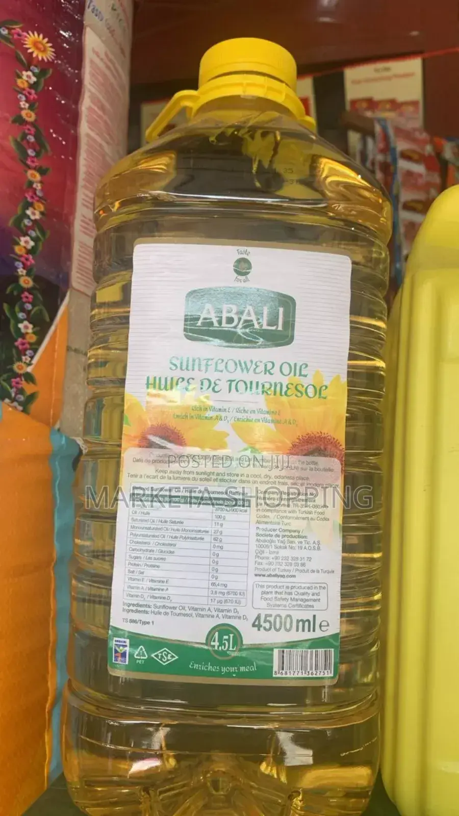 Abali Sunflower Oil 4.5L
