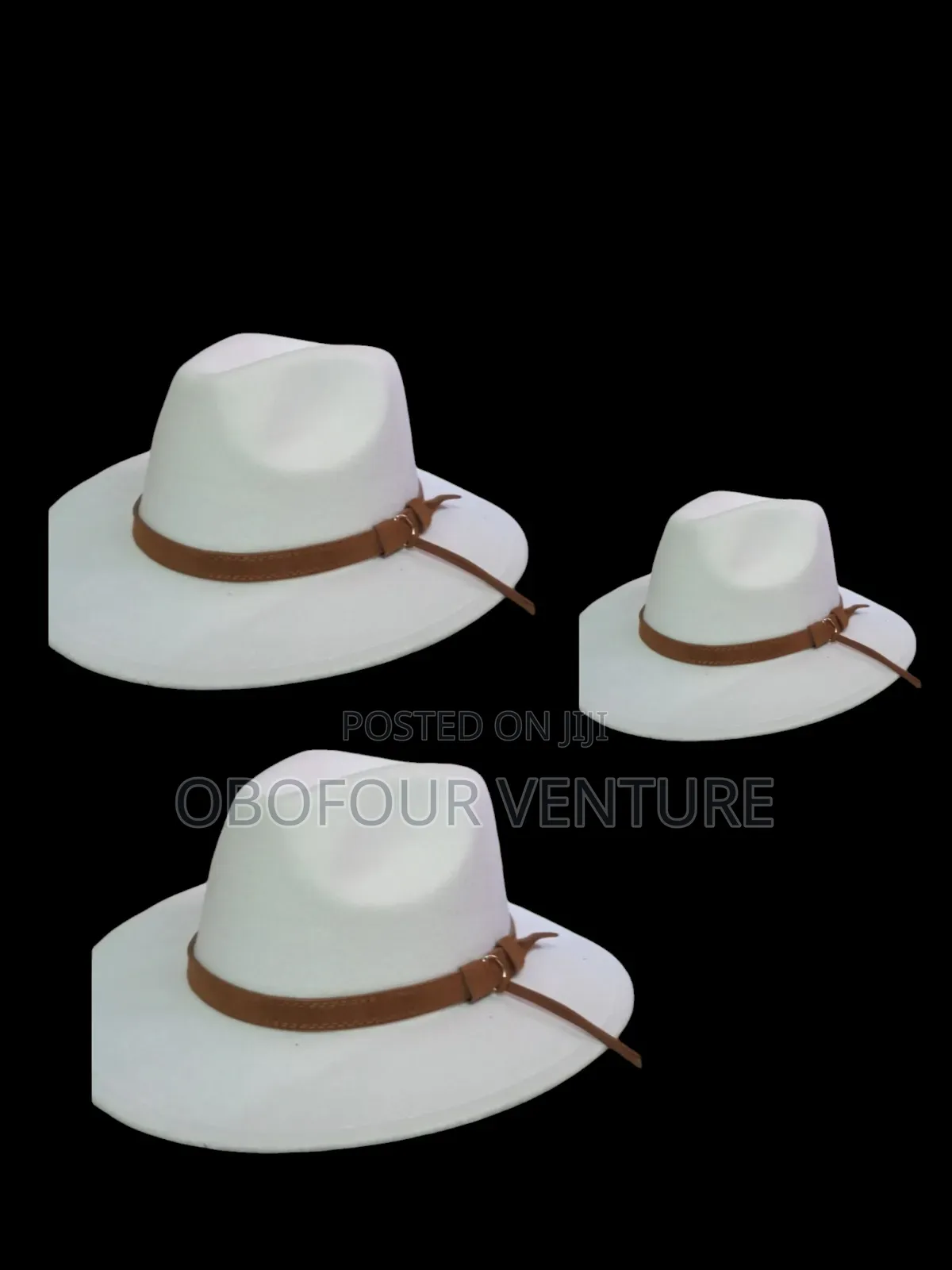 White, Brown, Yellow Fedora Hats.  Yyqqwwpikzck