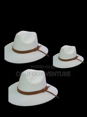 White, Brown, Yellow Fedora Hats.  Yyqqwwpikzck