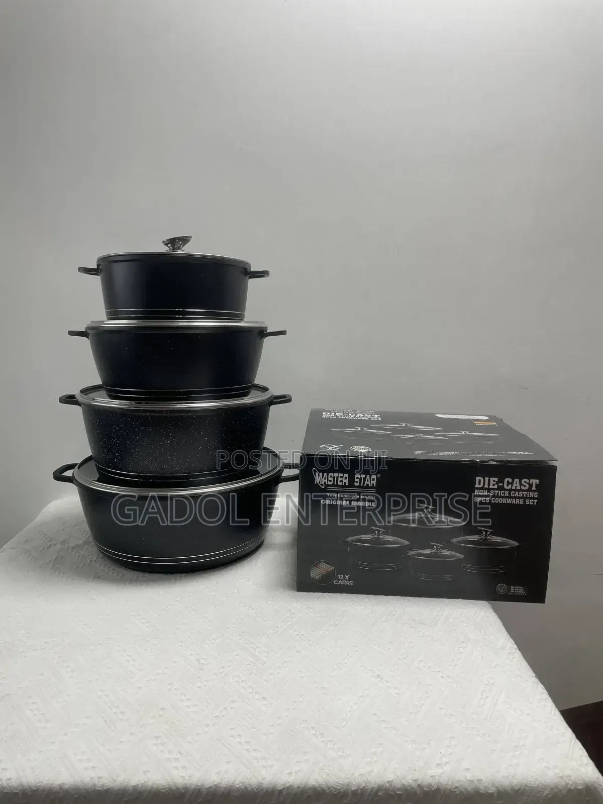 Large Nonstick Cookware Set 8l, 12l, 16l, 22l Induction Base