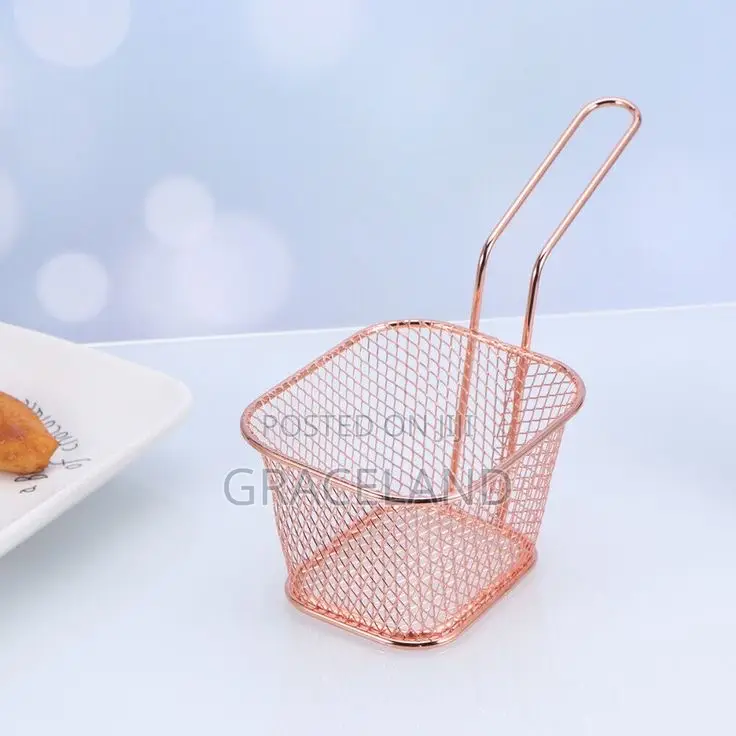 12 Mini Square Fry Basket Metal French Fries Chips Holder