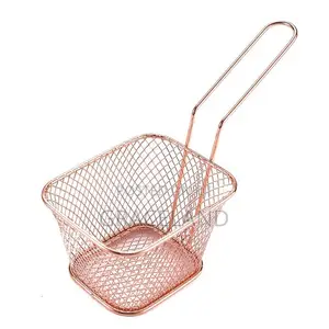 12 Mini Square Fry Basket Metal French Fries Chips Holder