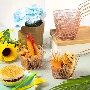 12 Mini Square Fry Basket Metal French Fries Chips Holder