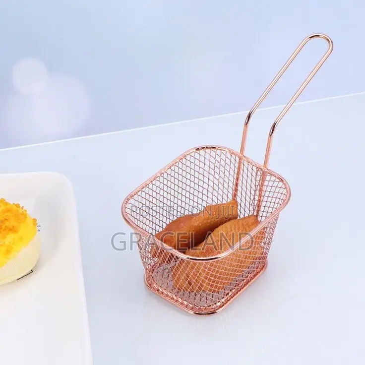 12 Mini Square Fry Basket Metal French Fries Chips Holder