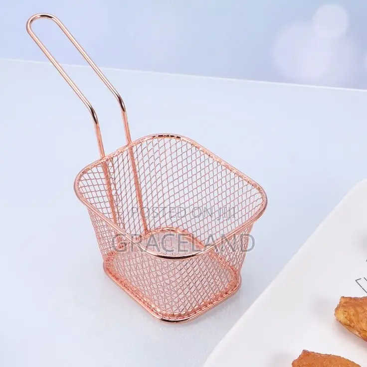 12 Mini Square Fry Basket Metal French Fries Chips Holder