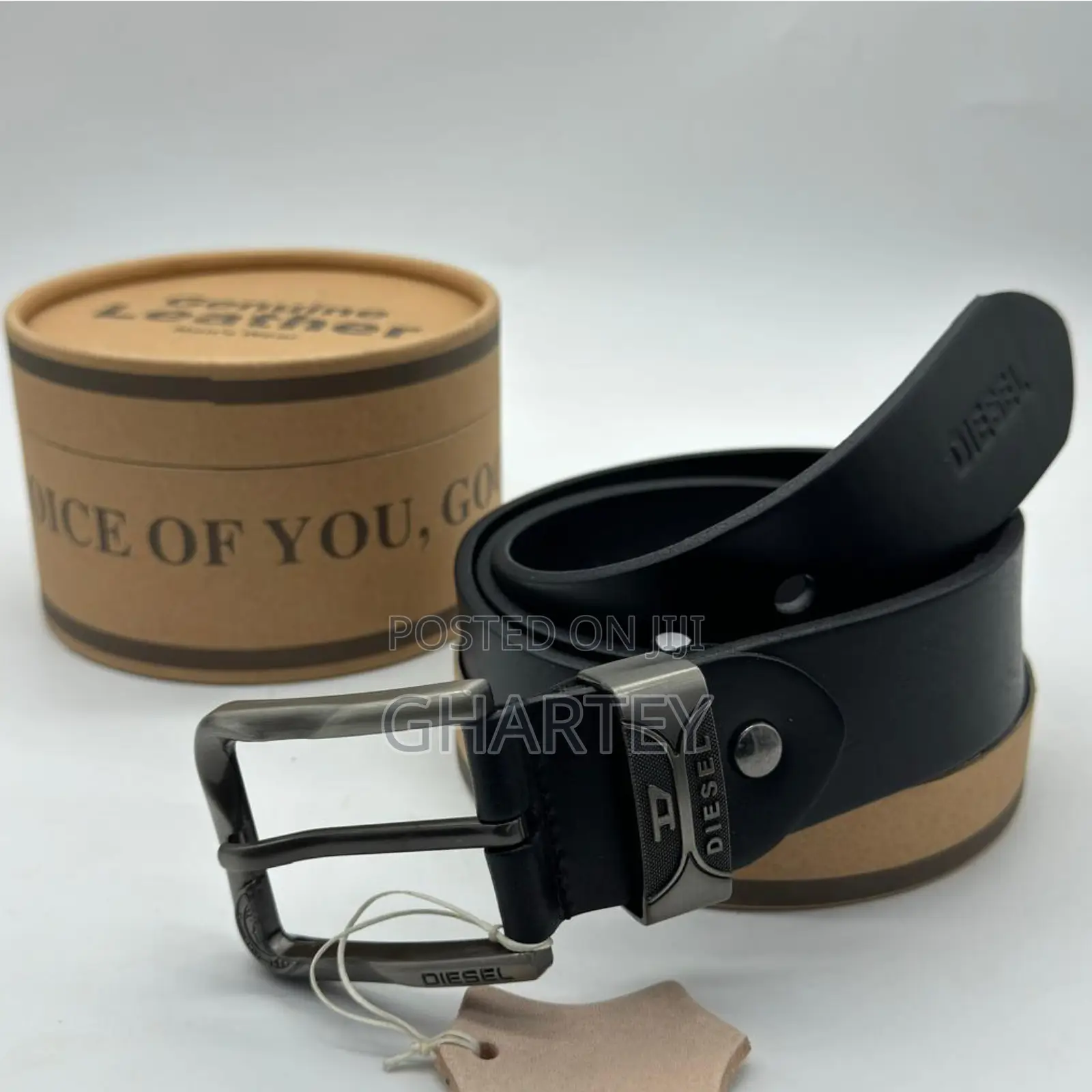 Genuine Men’S Leather Casual Belt, Black