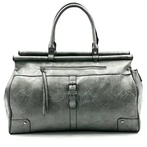 Duffle Leather Men’S Bag Gray