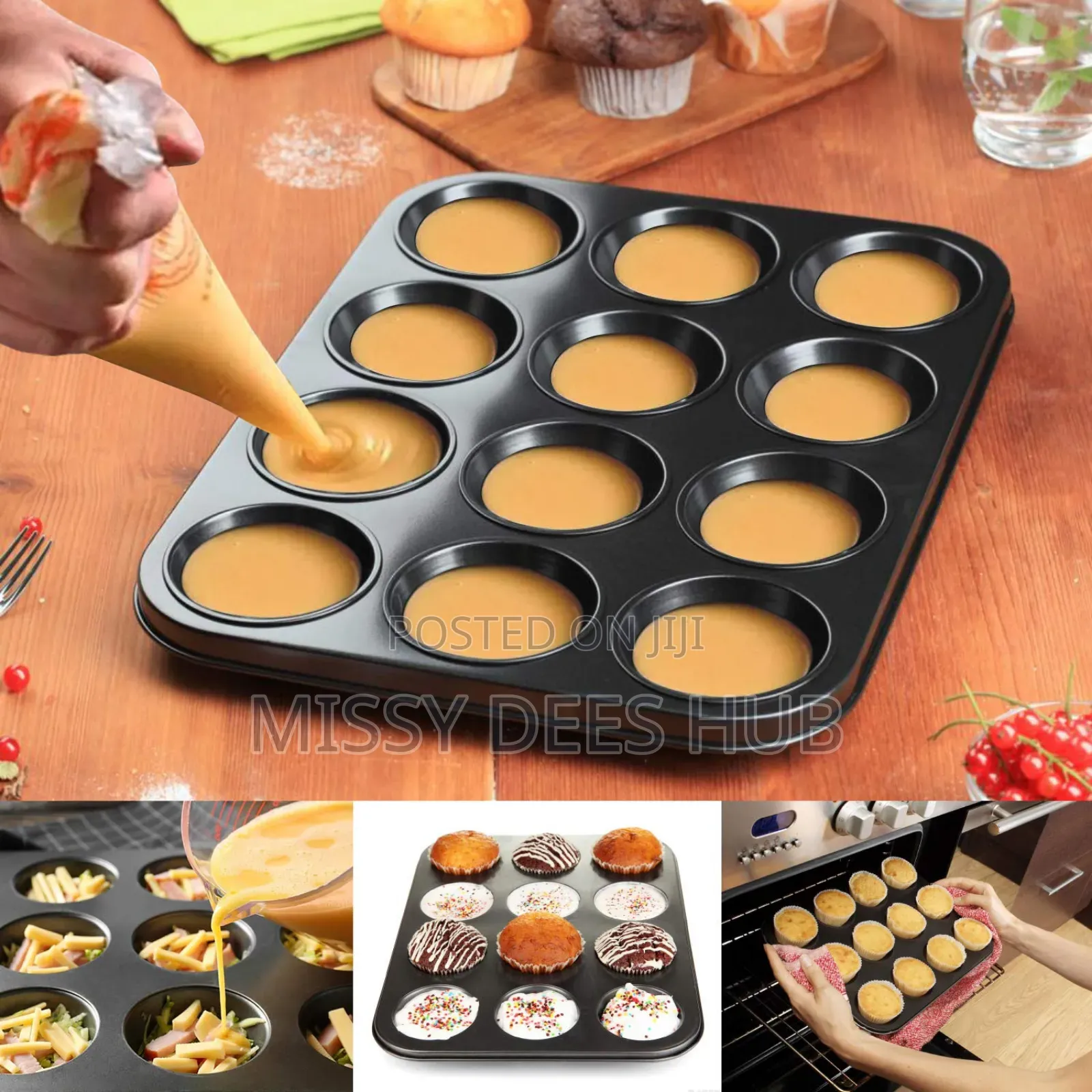 Non-Stick Cupcake Tray - 12 Holes