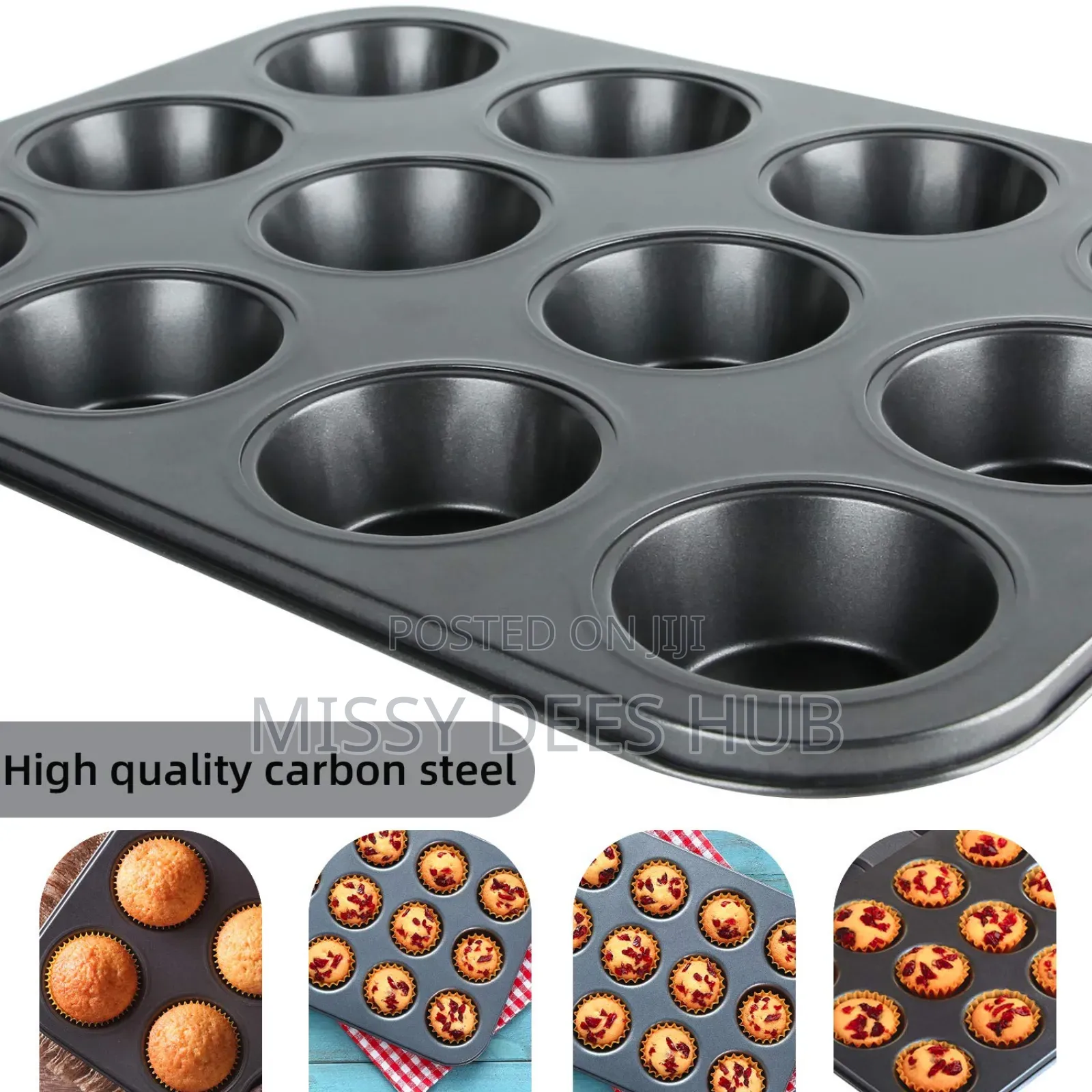Non-Stick Cupcake Tray - 12 Holes