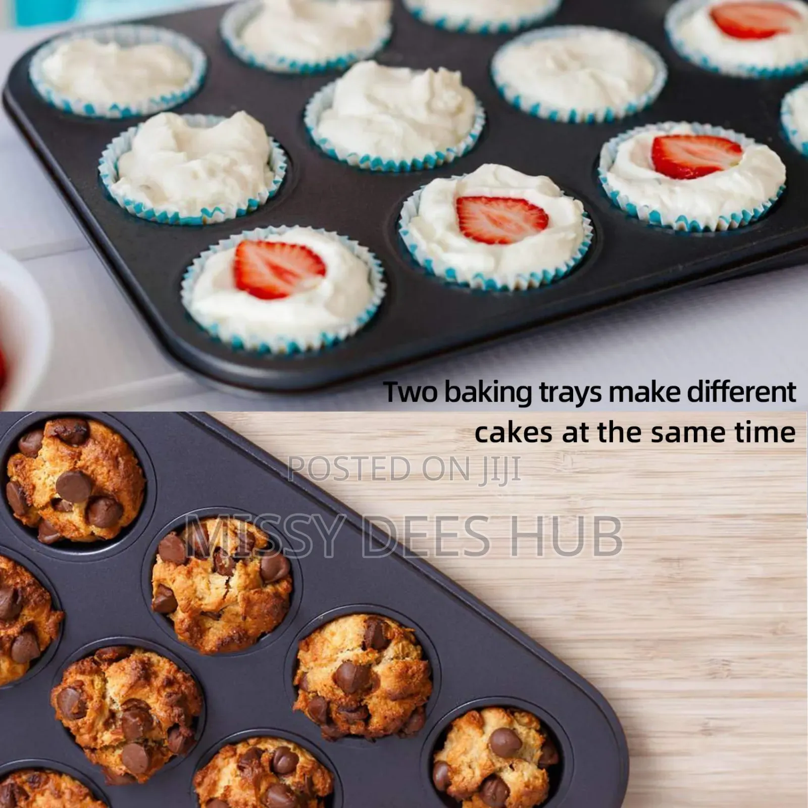 Non-Stick Cupcake Tray - 12 Holes