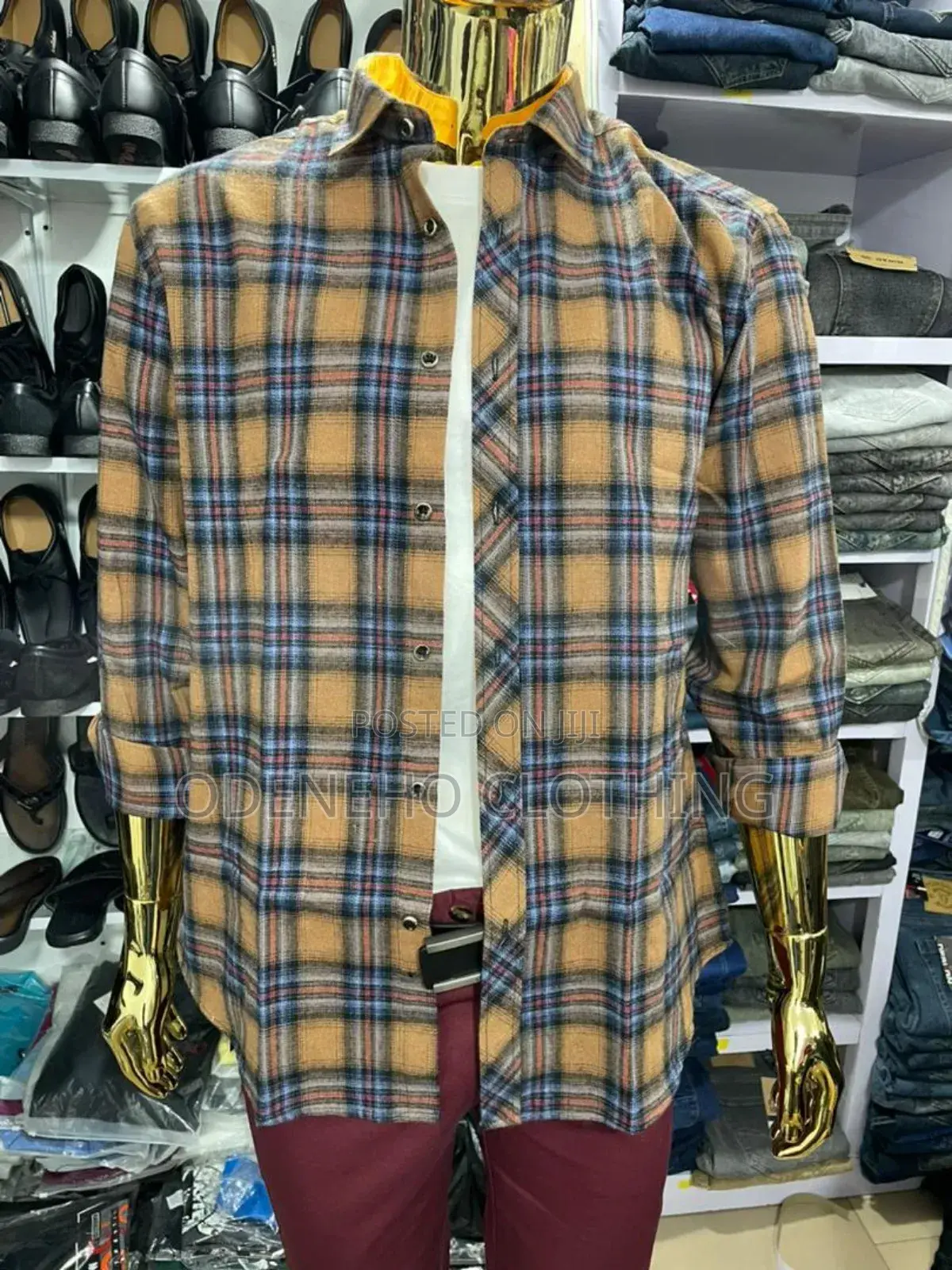 Odeneho Complete Wear, Check Shirt, Khaki Trousers and Cap