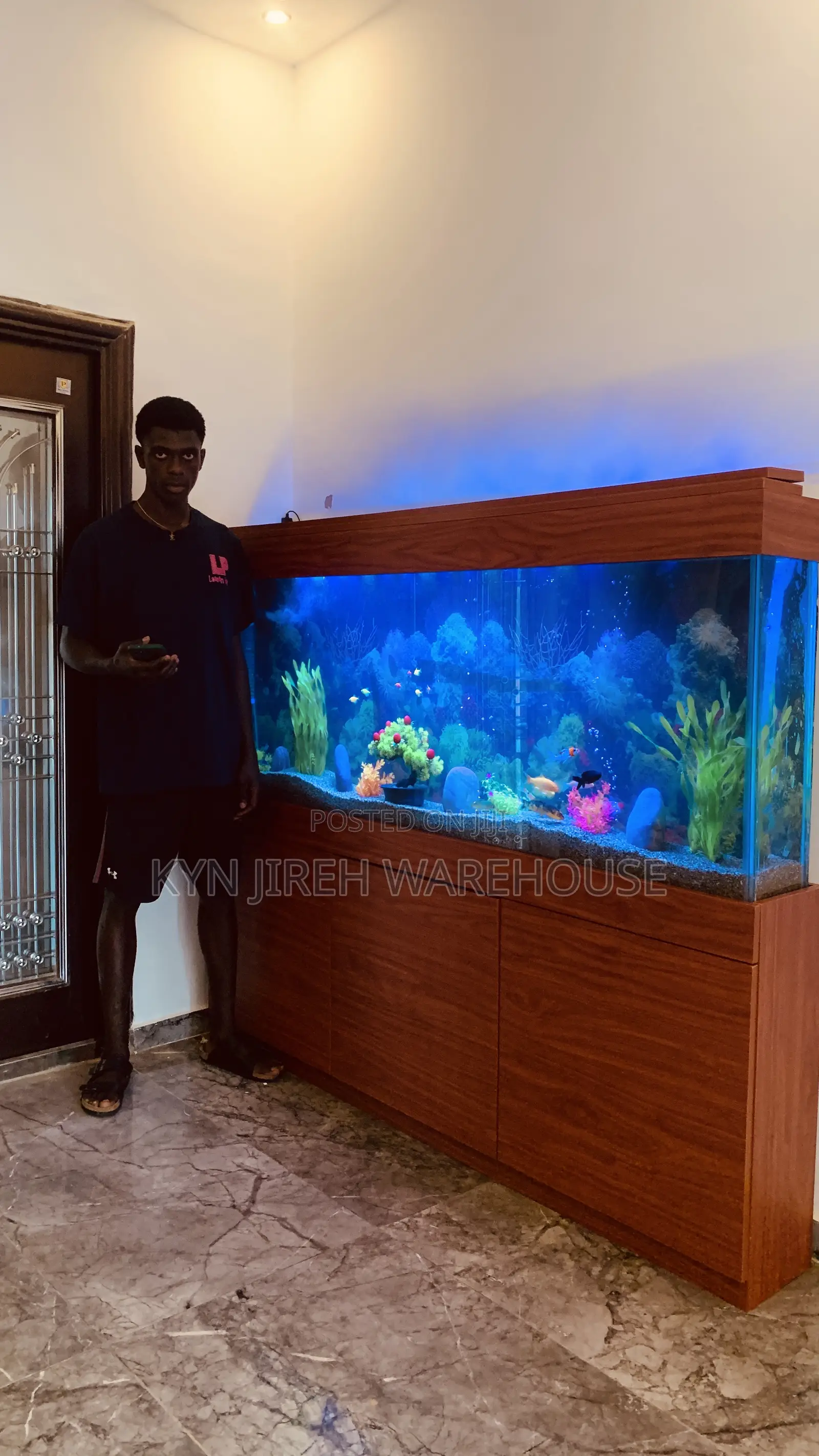 Brown Aquarium With 15 Fishes
