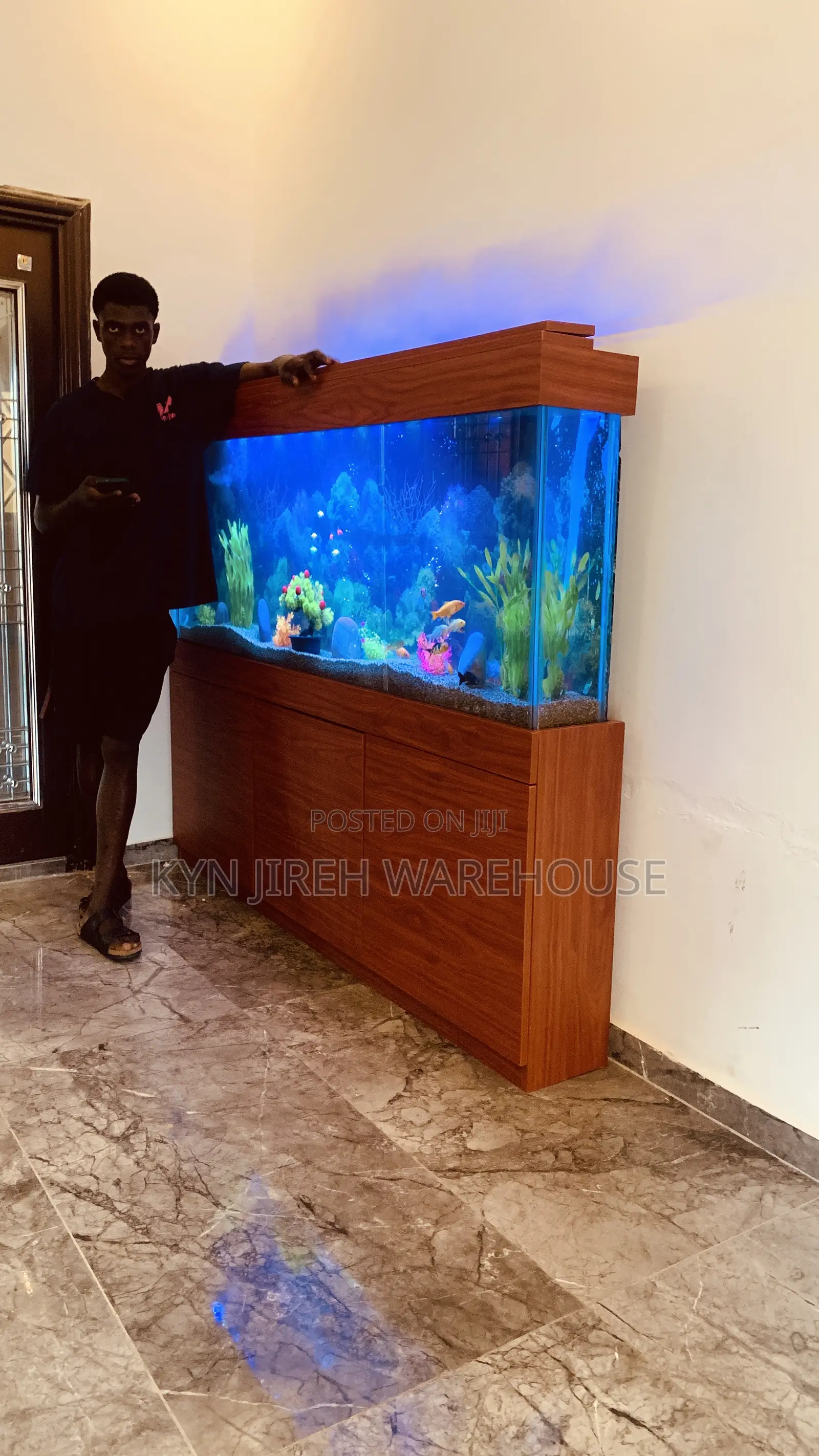 Brown Aquarium With 15 Fishes