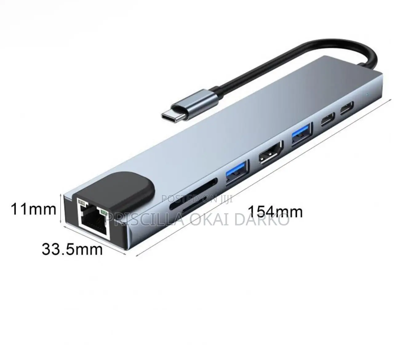 Type C to HDTV 8 in 1 Expansion Dock Station
