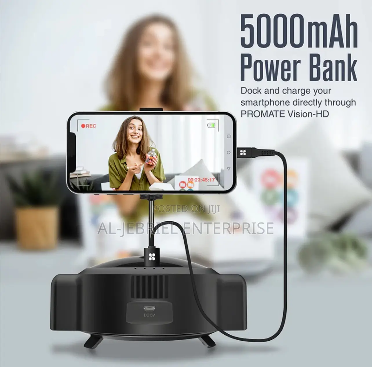 Promate Vision-Hd Streaming Webcam With 500 Mah Powerbank