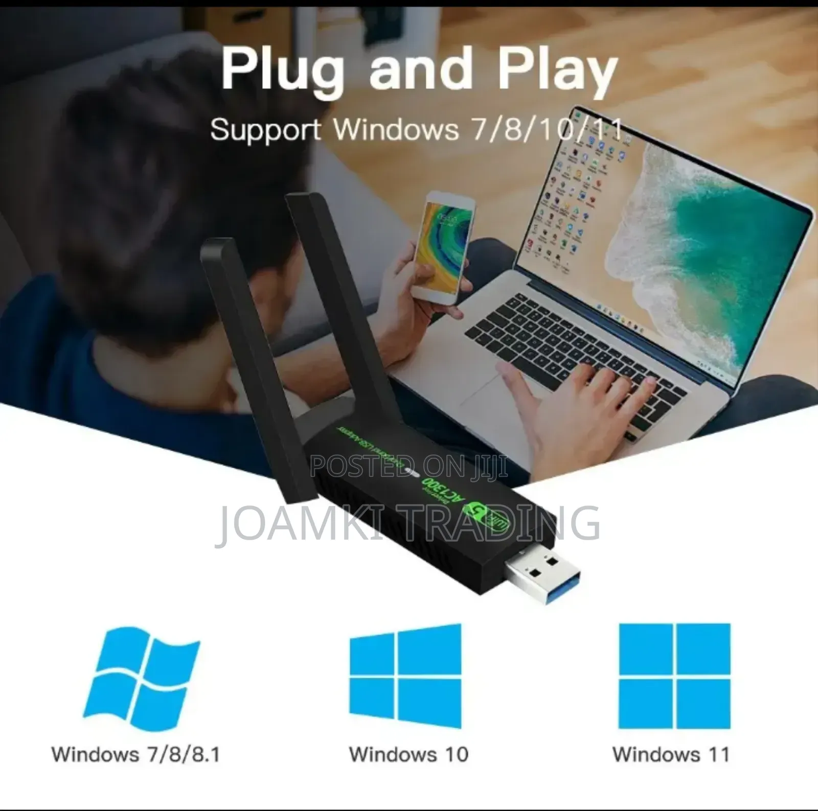 Wifi Adapter + Bluetooth Dual-Band 2g/5ghz Network Card