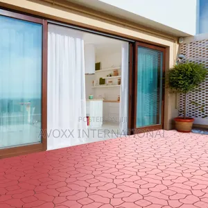 Pure Garden Interlocking Look Patio Tiles, Brick Red, 6count