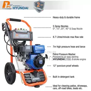Hyundai P1 Petrol Pressure Washer 3480psi Heavy Duty Engine