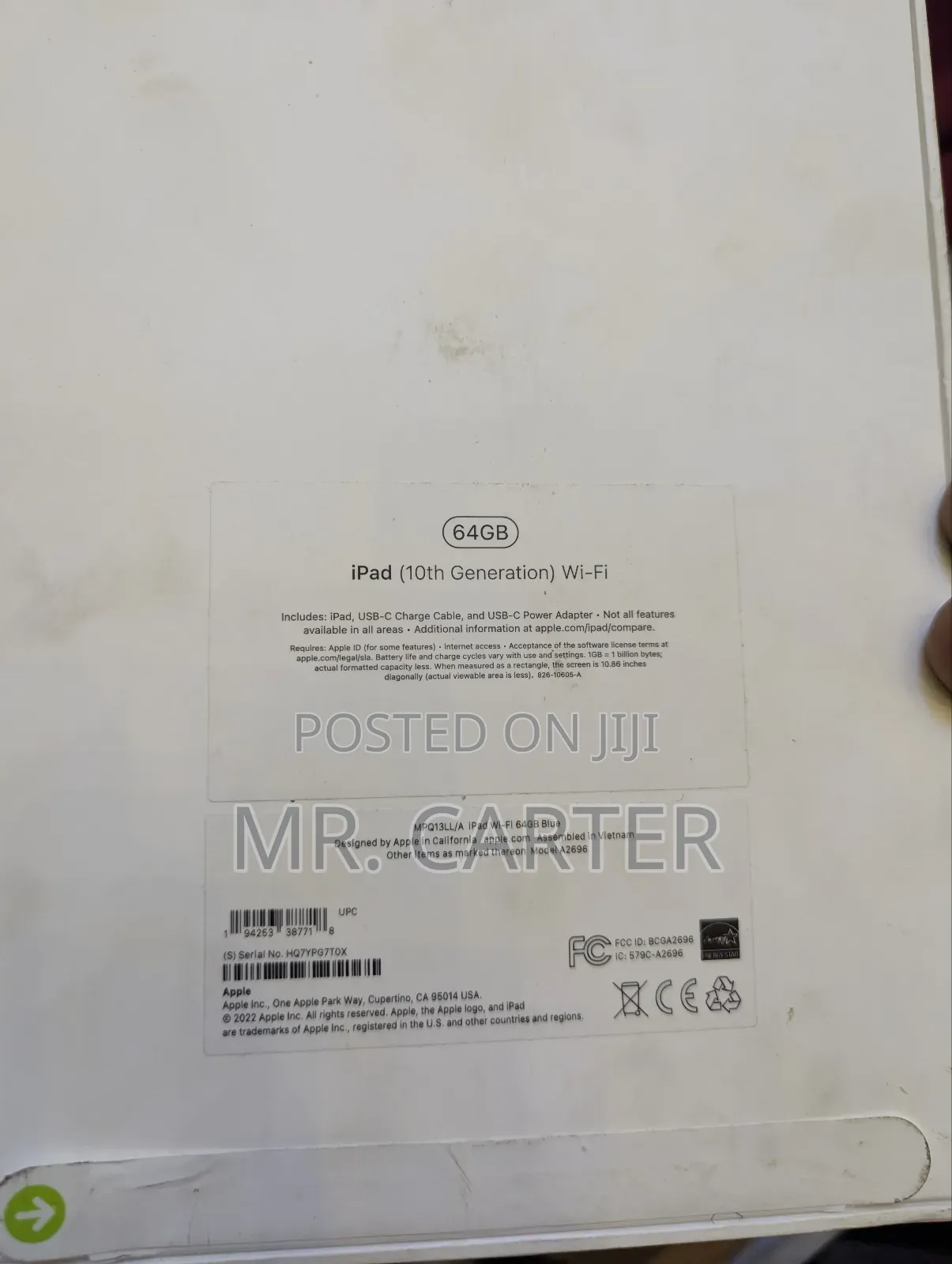 New Apple iPad (2022) 64 GB Blue
