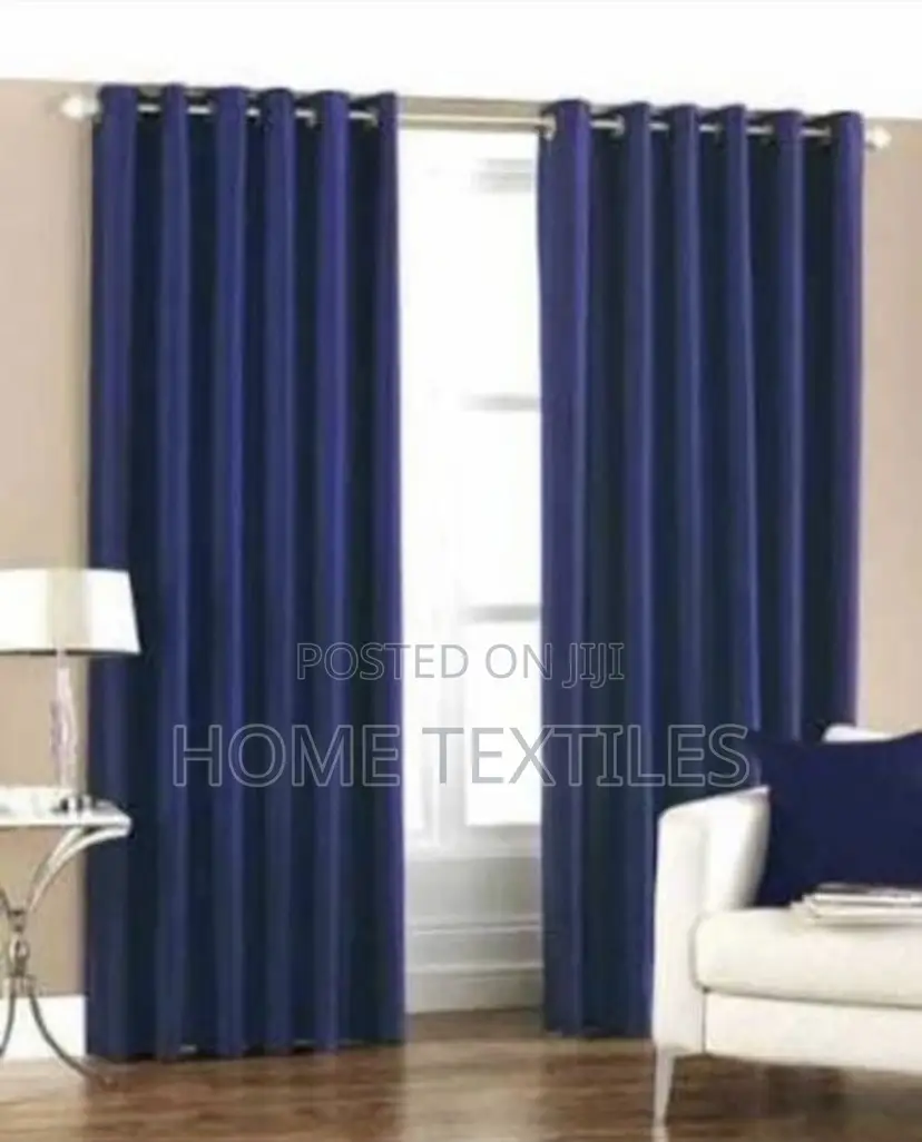 Blue Combination Blackout Curtains 2 in 1