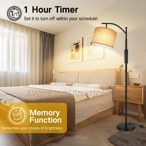 OUTON Arc Floor Lamp W/Remote Cont, LED Dimmable Modern Lamp
