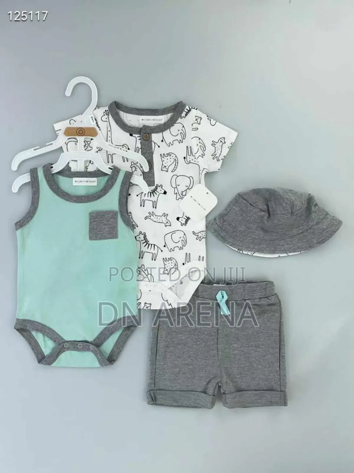 Organic Cotton Baby Boys 4pc Gift Set T-Shirt Shorts Hat