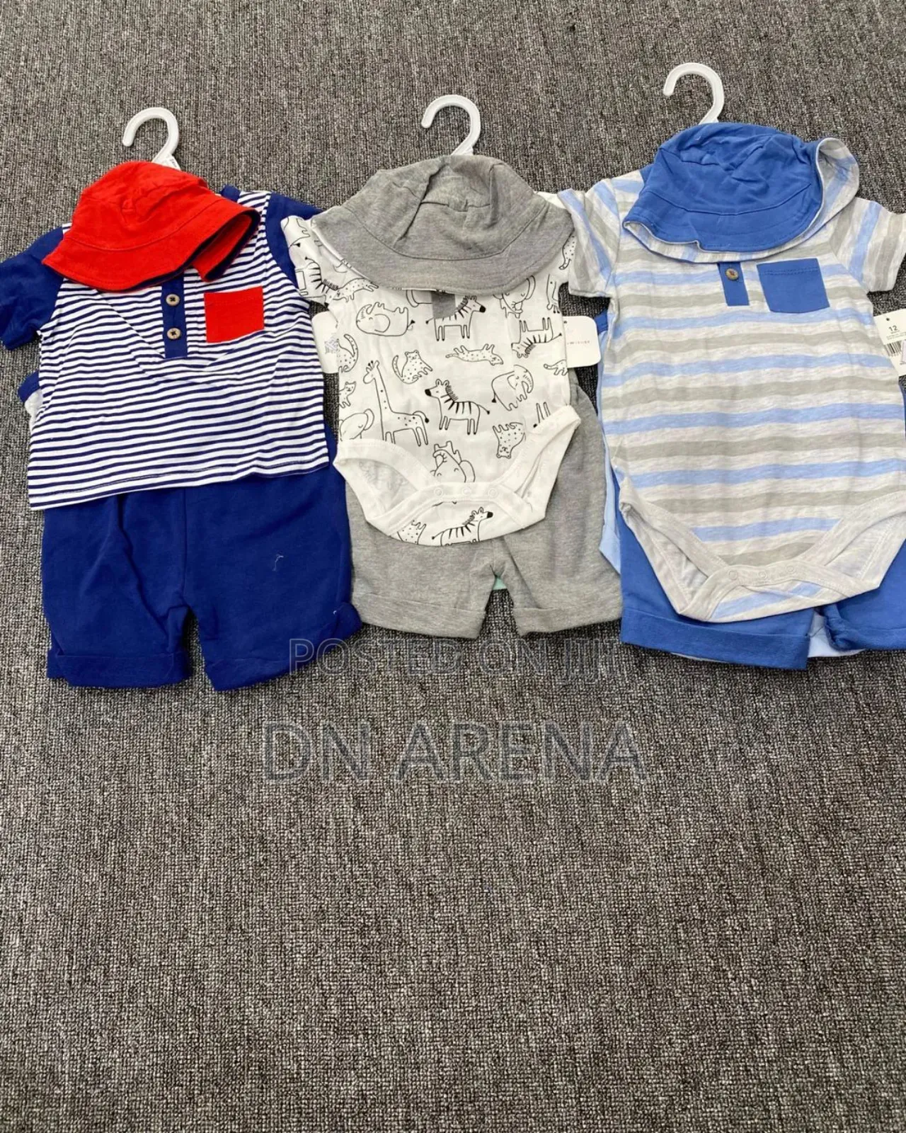 Organic Cotton Baby Boys 4pc Gift Set T-Shirt Shorts Hat