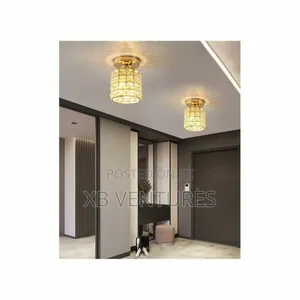 Nordic Round Plaid Crystal Ceiling Tricolor Light
