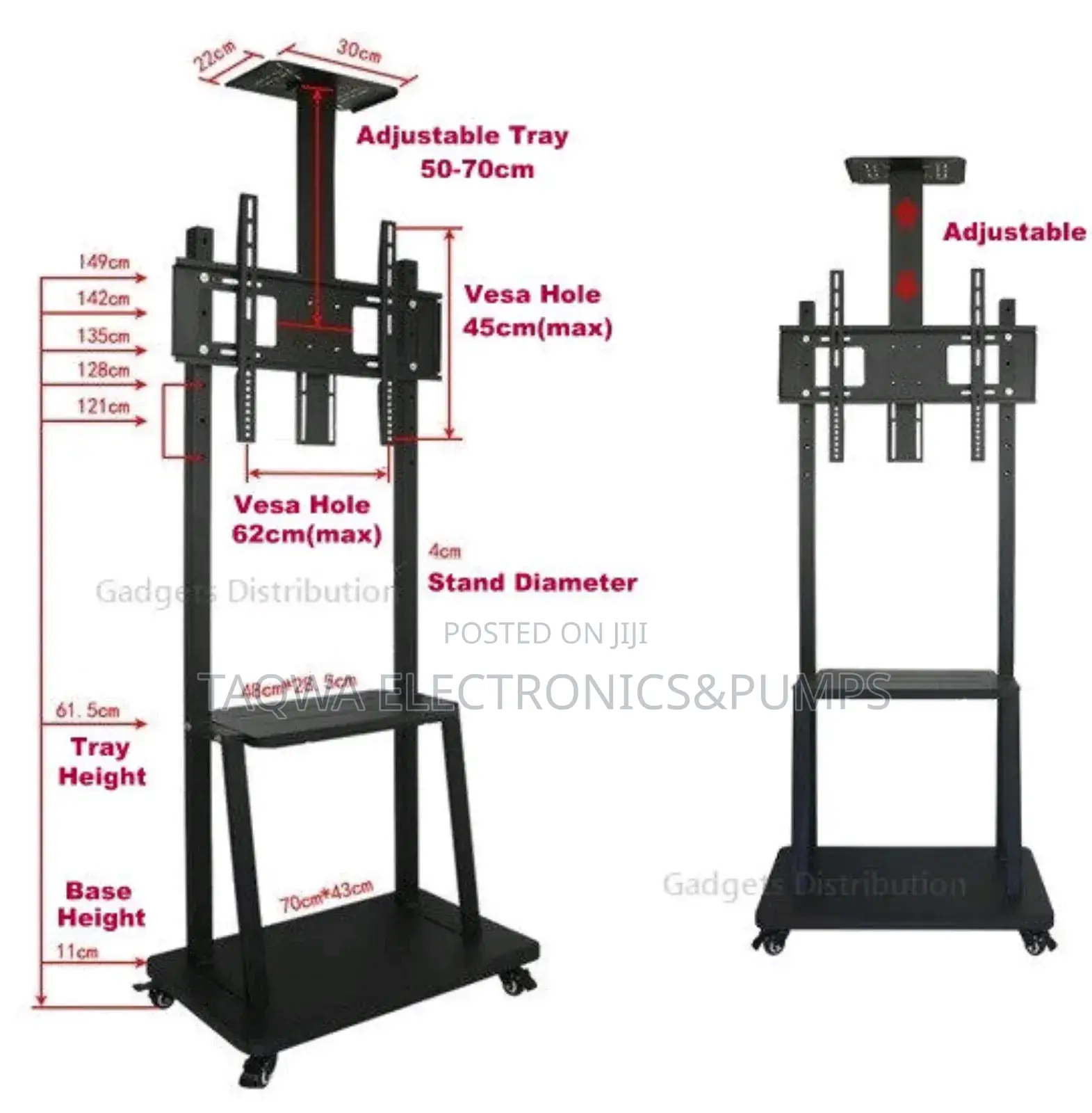 Compatible Size 32-75 TV Trolley