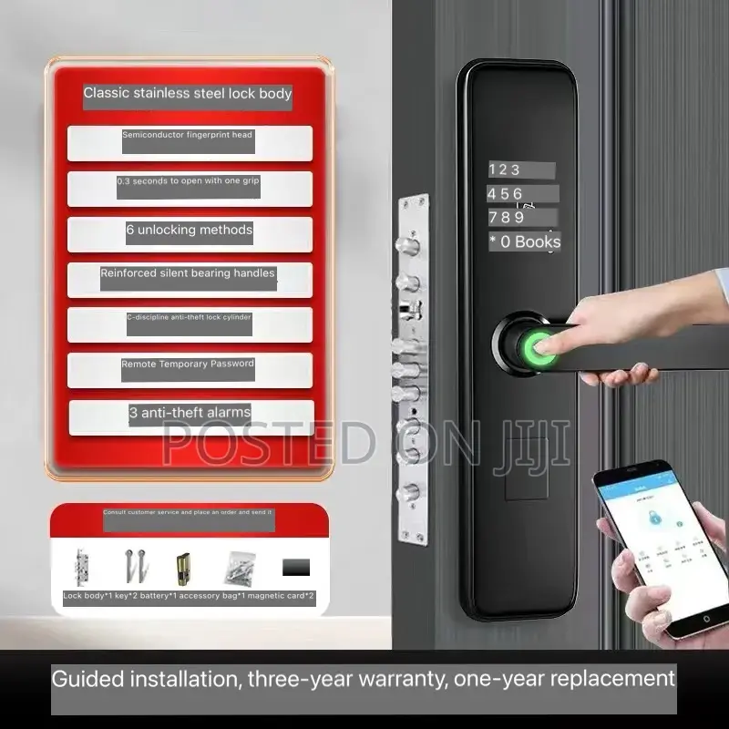 Finger Print Smart Door Locks With Card, Passcode Voice