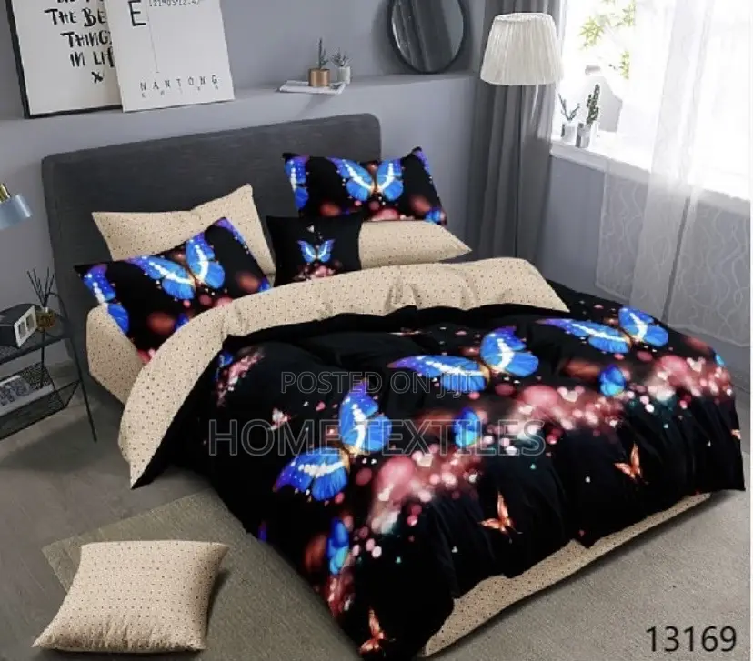 7 Pieces Butterfly Duvet Sets for King Sized Mattress