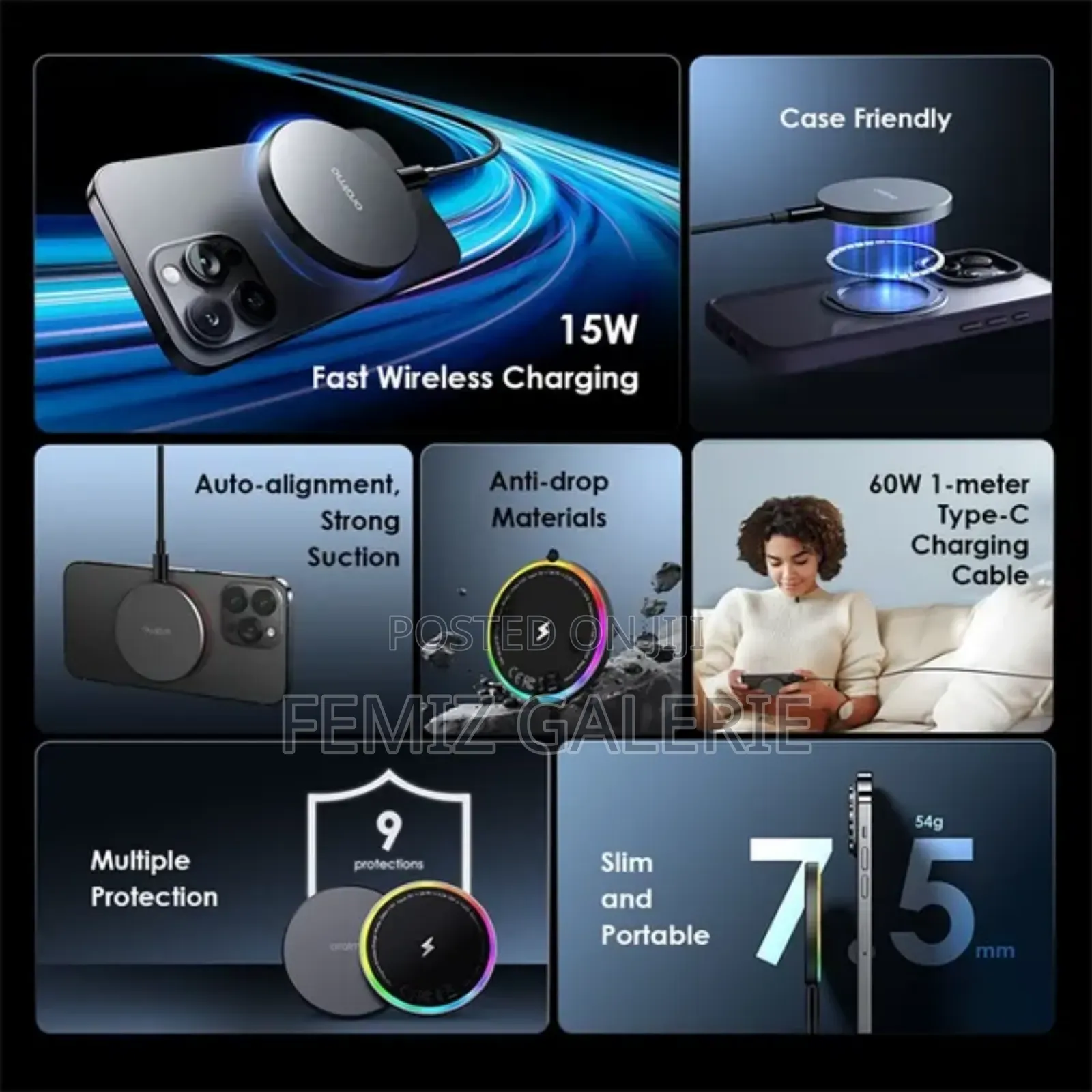 Oraimo Power Dock 15w Magnetic Wireless Charging Pad