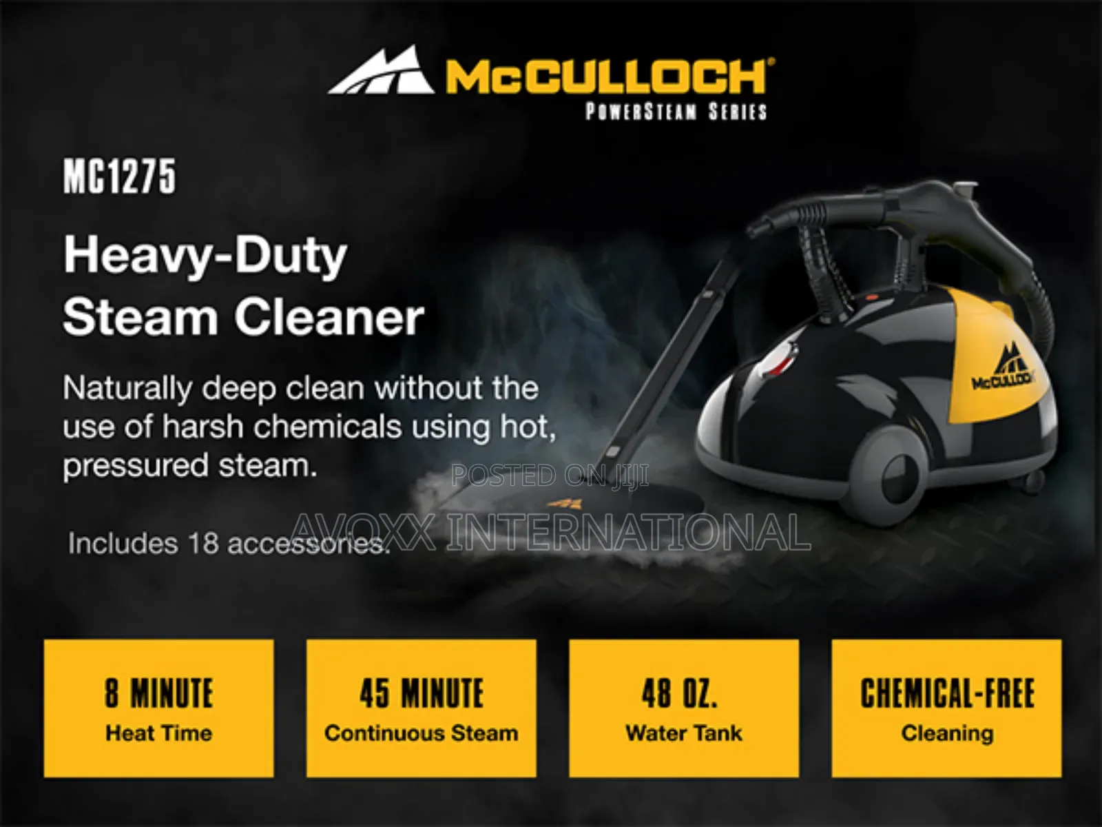 McCulloch Mc1275 Heavy-Duty Steam Cleaner