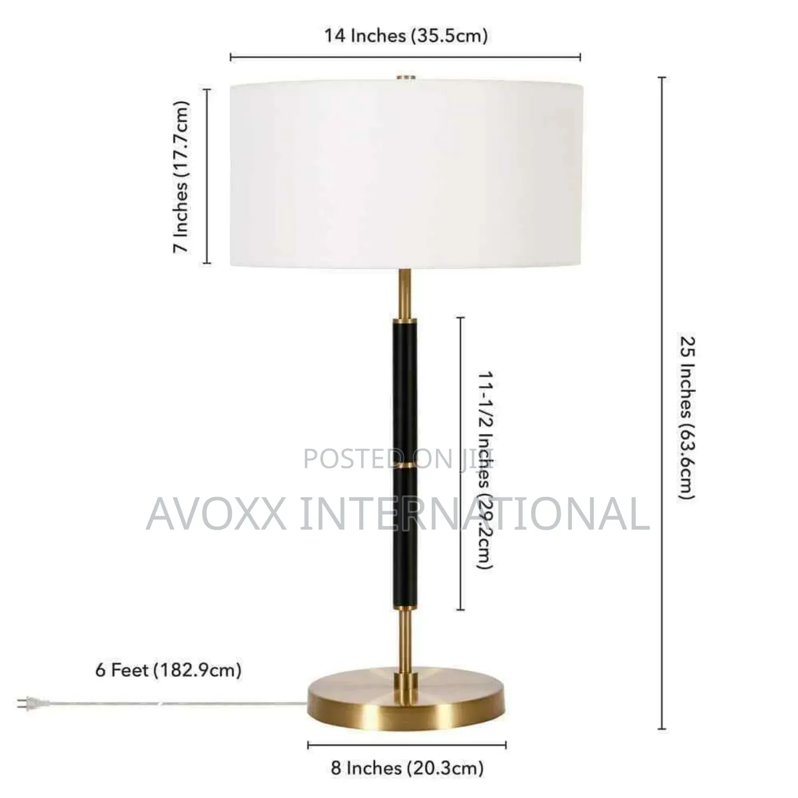 Meyer+Cross Simone 25 In. Brass and Black Table Lamp TL0322