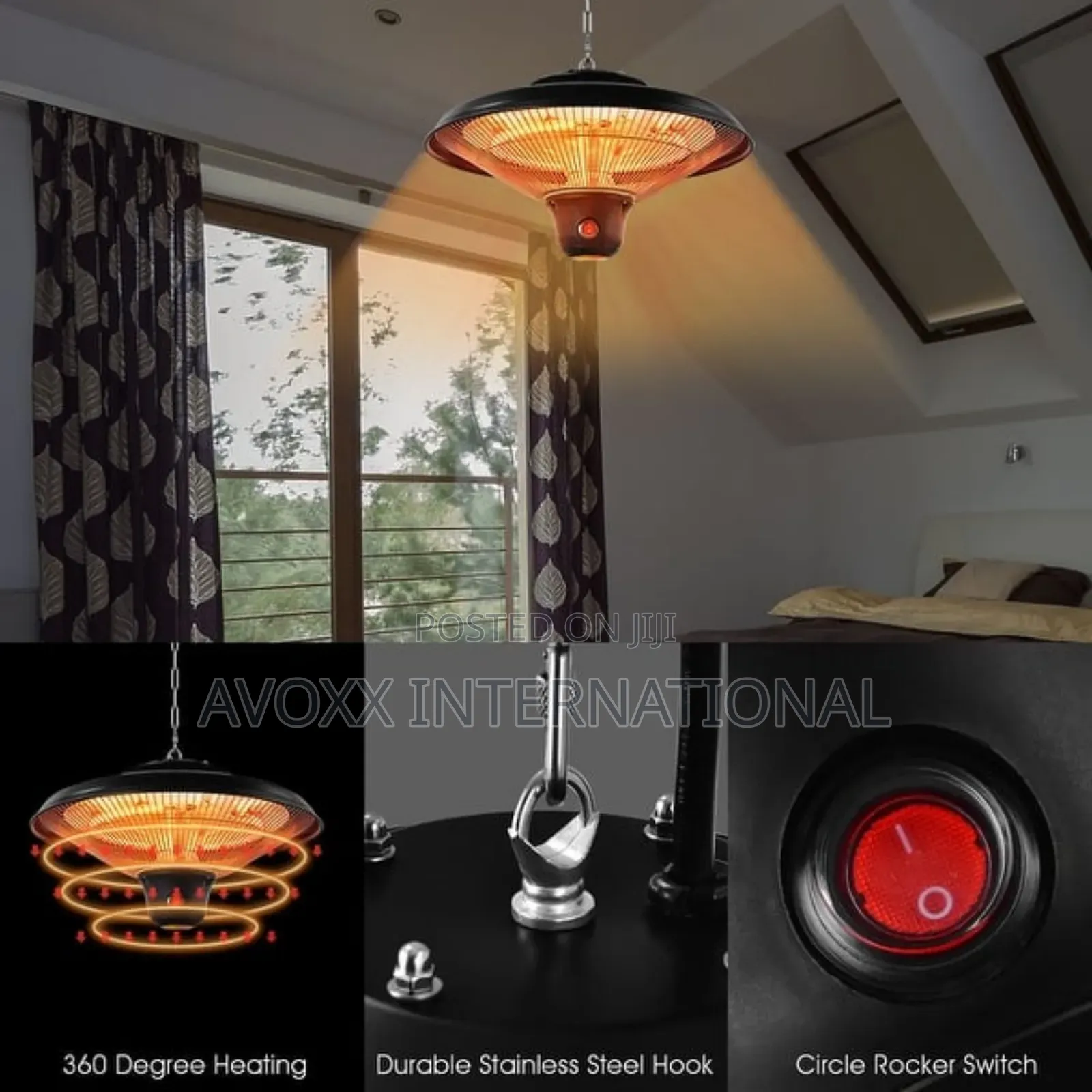 Costway Electric Hanging Ceiling Mounted Infrared Heater