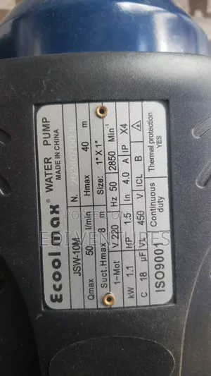 Ecoolmax 1.5hp Water Pump (Cast)