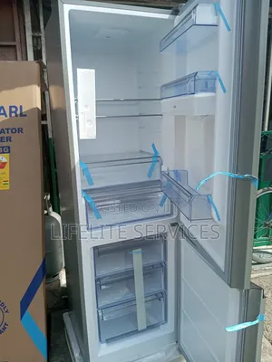 Black Glass Refrigerator With Dispenser Pearl 309 LTRS
