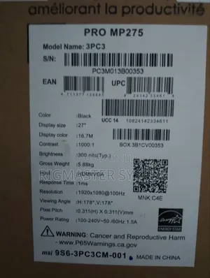 Msi Pro Mp 275 Monitor