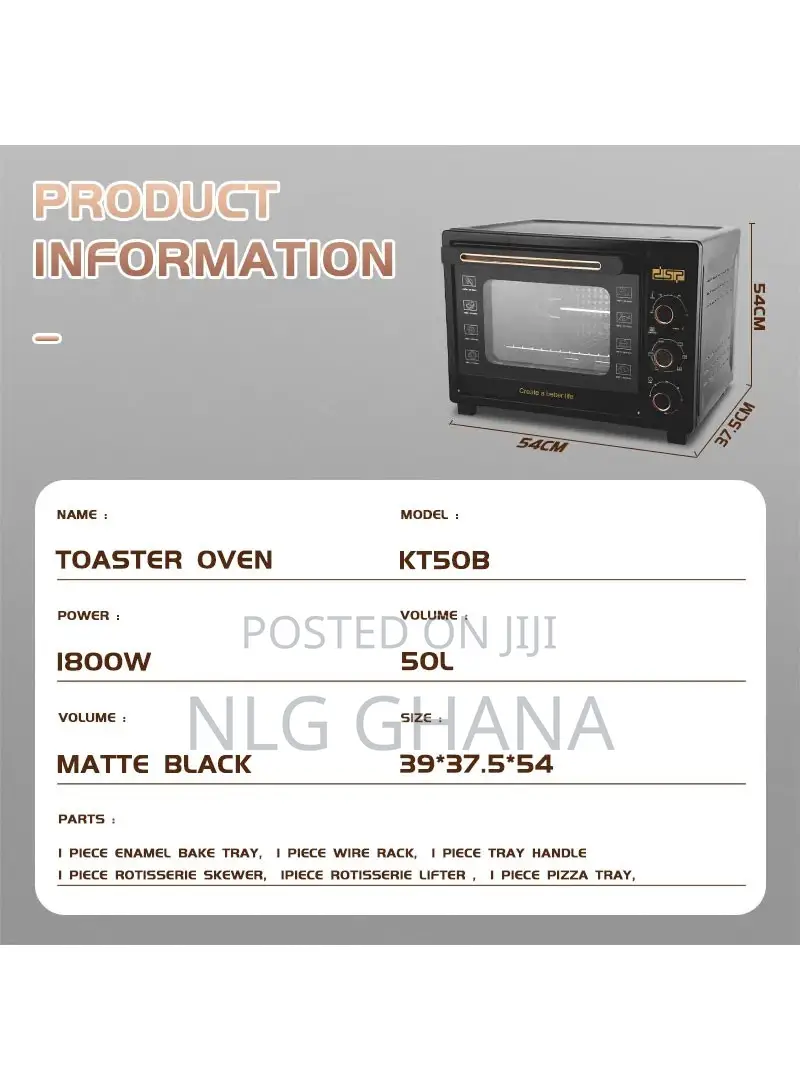 1800W 50L High Power Adjustable Temperature Timer Electric T