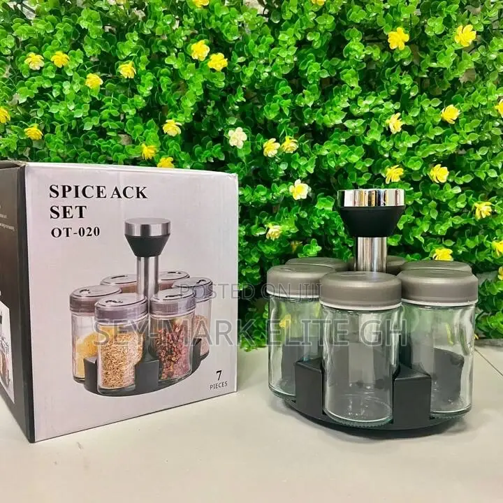 6pcs Spice Jar With Rack