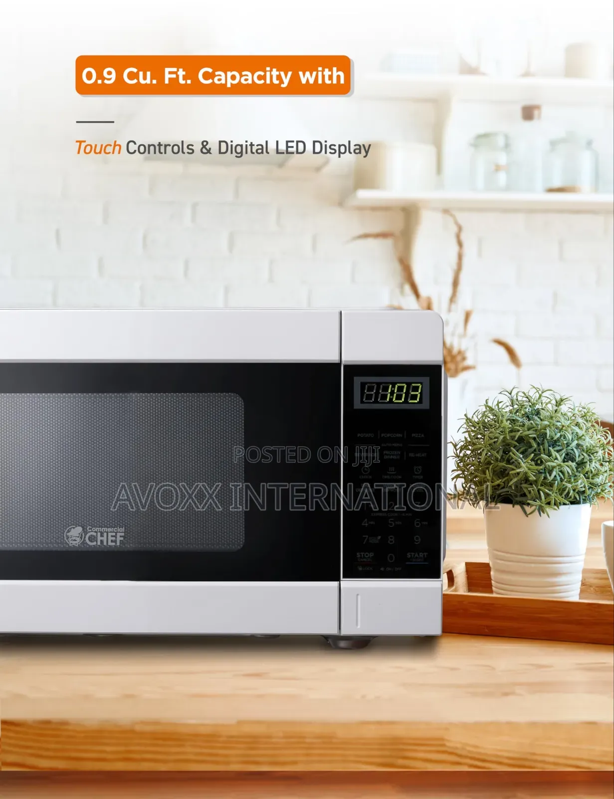 COMMERCIAL CHEF 0.9 Cu Ft Microwave With 10 Power Levels,