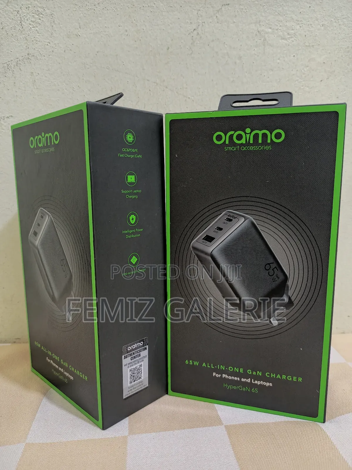 Oraimo Hyper Gan 65 65w Gan Wall Charger Kit + 100w Cc Cable