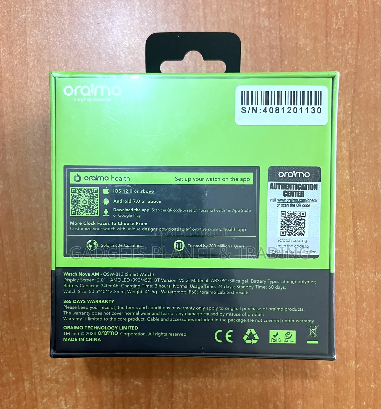 Oraimo Nova Am 2.01" Amoled Screen Smart Watch | Osw-812