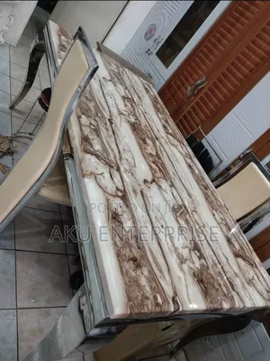 Luxury Dining Table With 6 Chairs Marble Gold