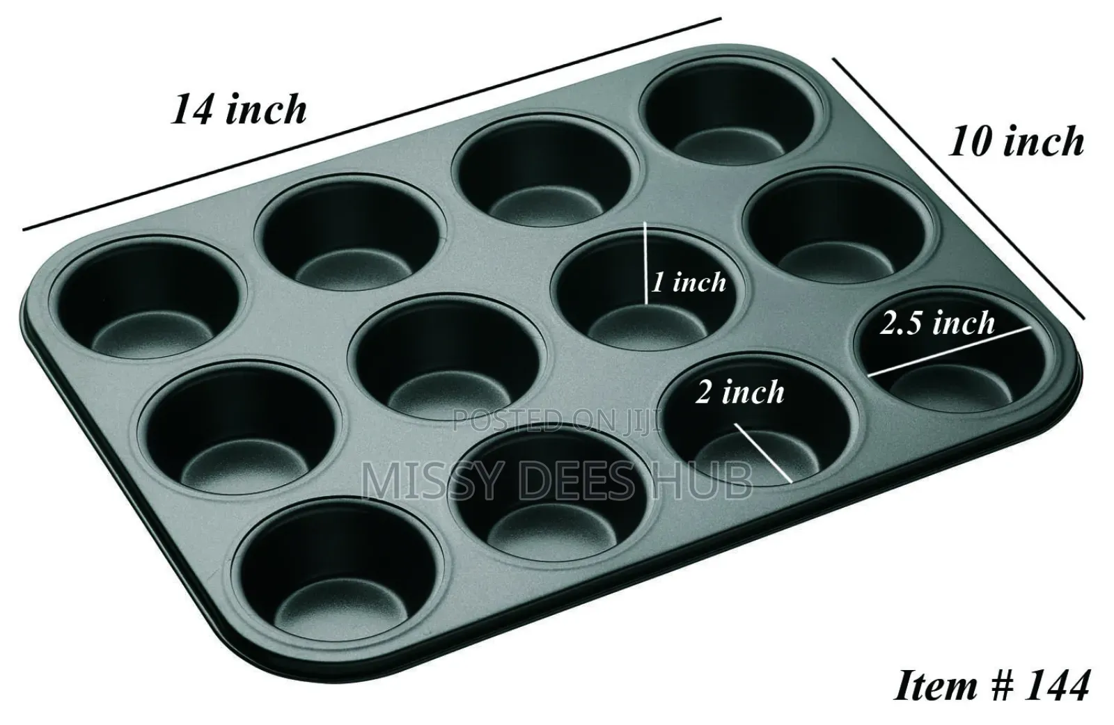 Non-Stick Cupcake Tray - 12 Holes