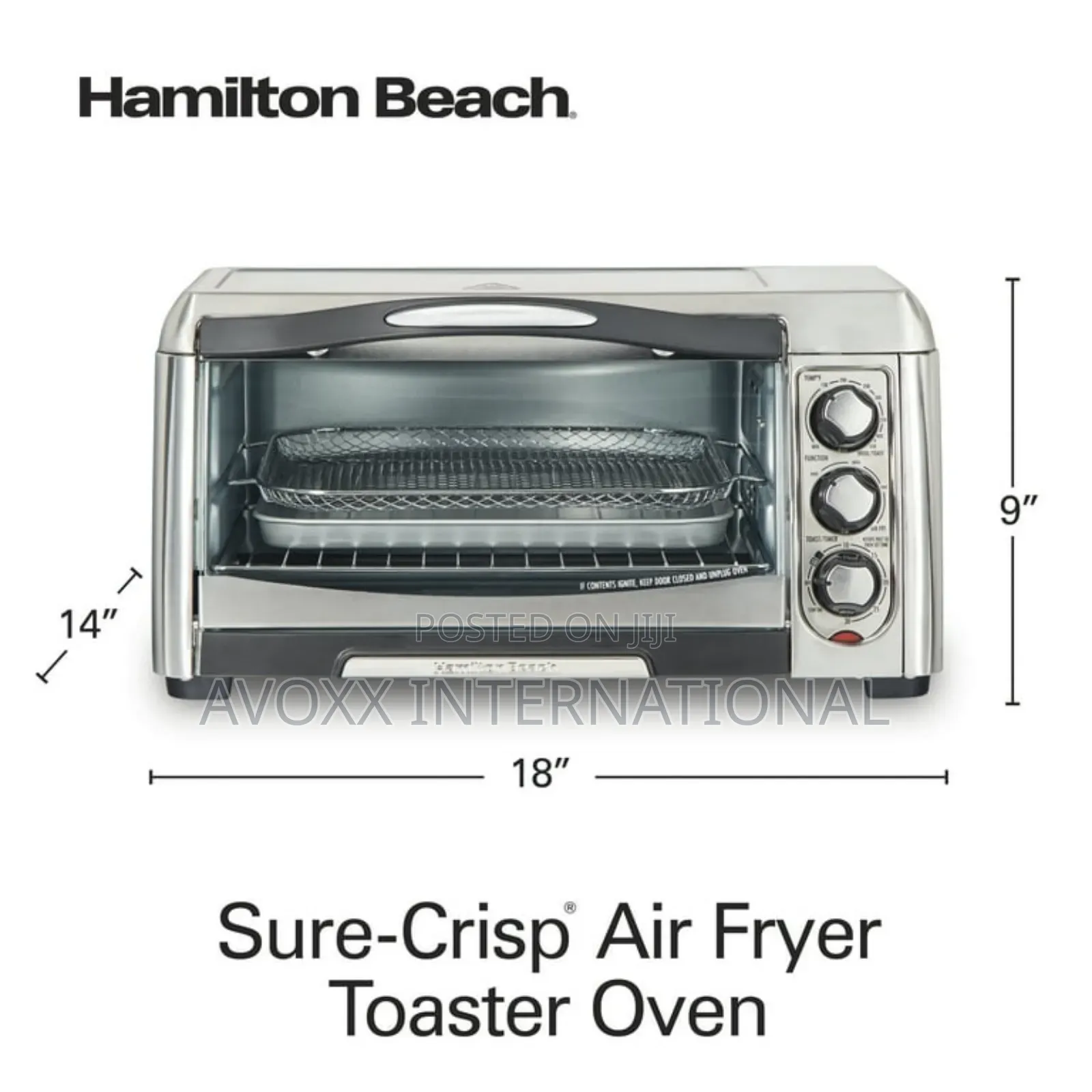 Hamilton Beach Toaster Oven Air Fryer Combo W/Large Capacity