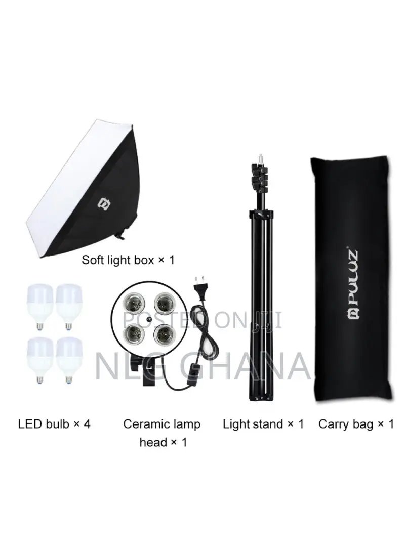 Soft Box Diffuser E27 LED Light Bulb Light Stand Tripod Pu50